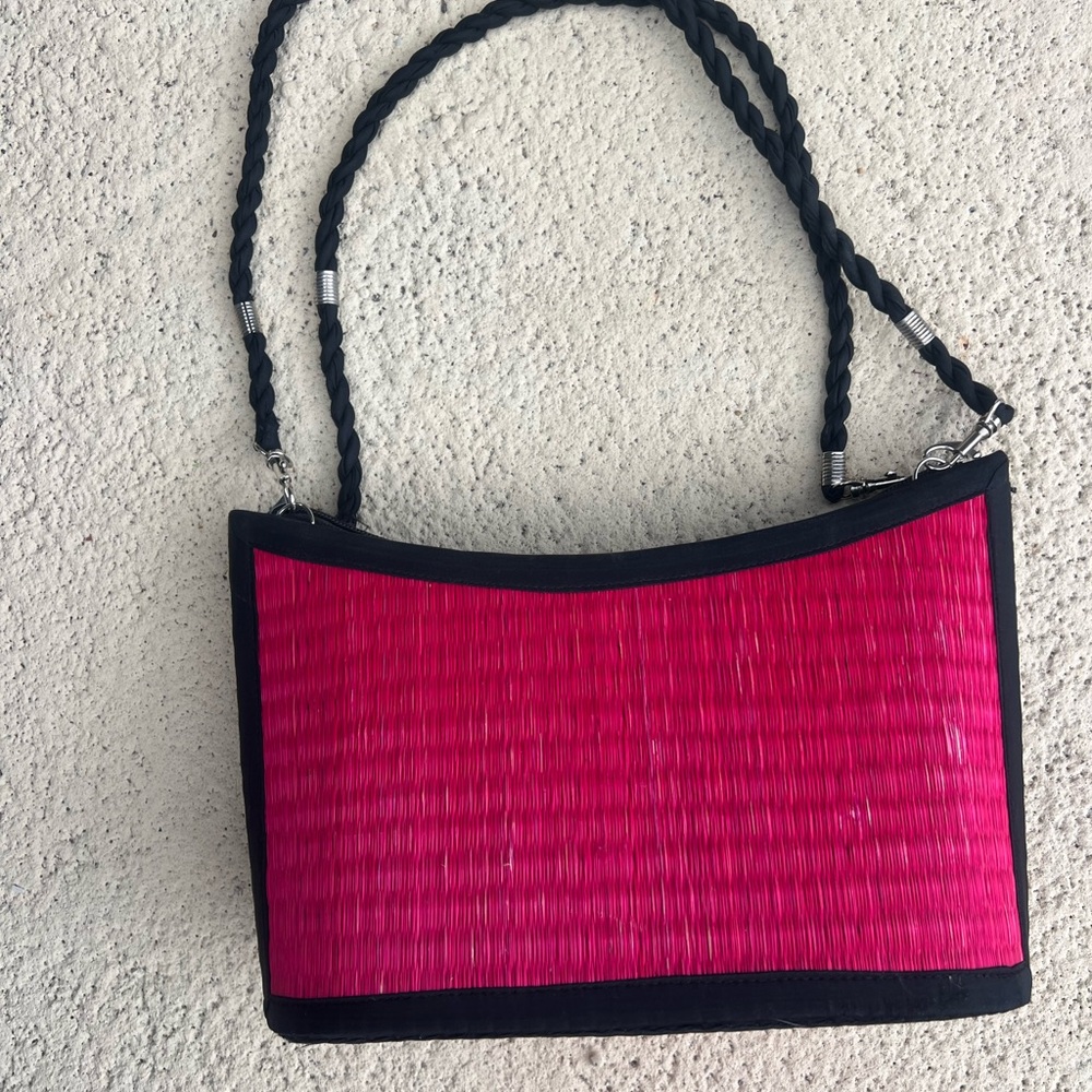 Baskets of Cambodia Elegant Pink and Black Women's Bag